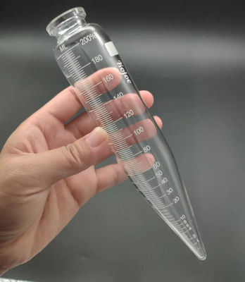 좋은 가격 실험실 연구용 용량 100/200mL 용량으로 두 번 강화된 보로실리케이트 유리 피침형 원심화 튜브 온라인으로